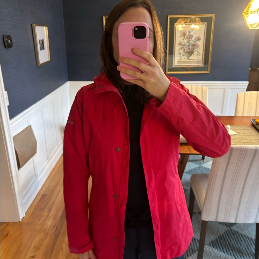 Red Columbia rain coat size small
